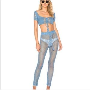 MAJORELLE x REVOLVE Blue Crochet Hilary Set